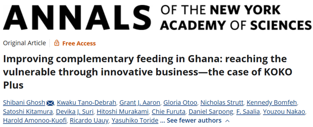 Improving complementary feeding in Ghana: reaching the vulnerable through innovative business - the case of KOKO Plus