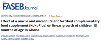 Effect of a macro and micronutrient fortified complementary food supplement (KokoPlus) on linear growth of children18 months of age in Ghana